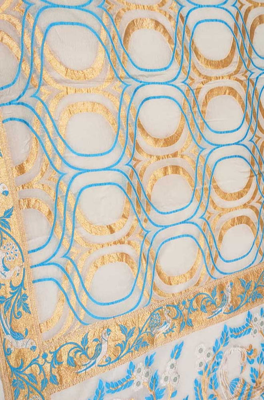 Dyeable Handloom Banarasi Pure Georgette Dupatta - Luxurion World
