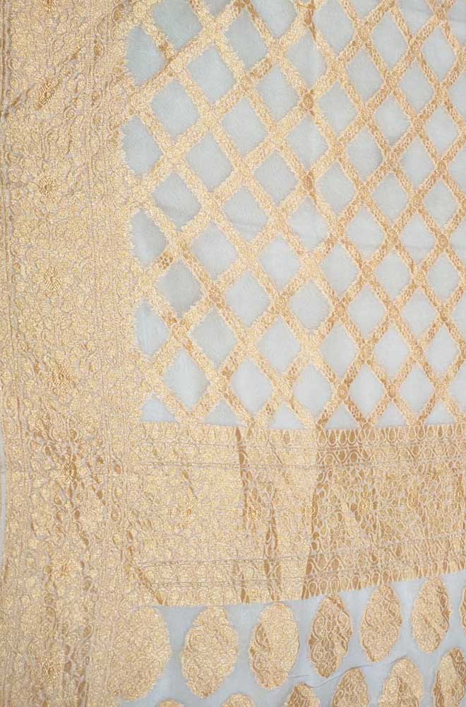Dyeable Handloom Banarasi Pure Georgette Dupatta - Luxurion World