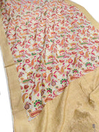 Dyeable Handloom Banarasi Pure Georgette Meenakari Saree - Luxurion World