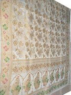 Dyeable Handloom Banarasi Pure Georgette Sona Roopa Meenakari Saree - Luxurion World