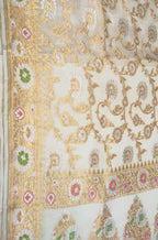 Dyeable Handloom Banarasi Pure Georgette Sona Roopa Meenakari Saree - Luxurion World