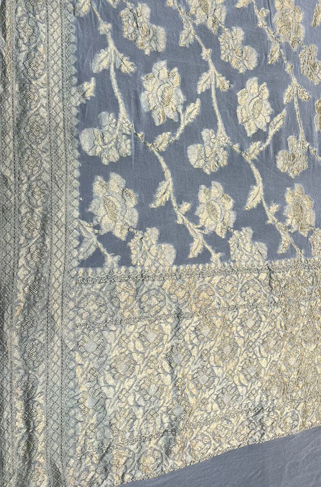Dyeable Handloom Banarasi Pure Georgette Dupatta - Luxurion World