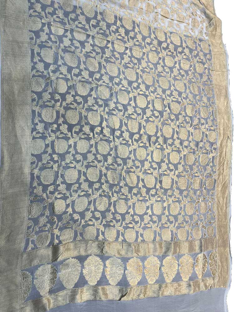 Dyeable Handloom Banarasi Pure Georgette Dupatta - Luxurion World