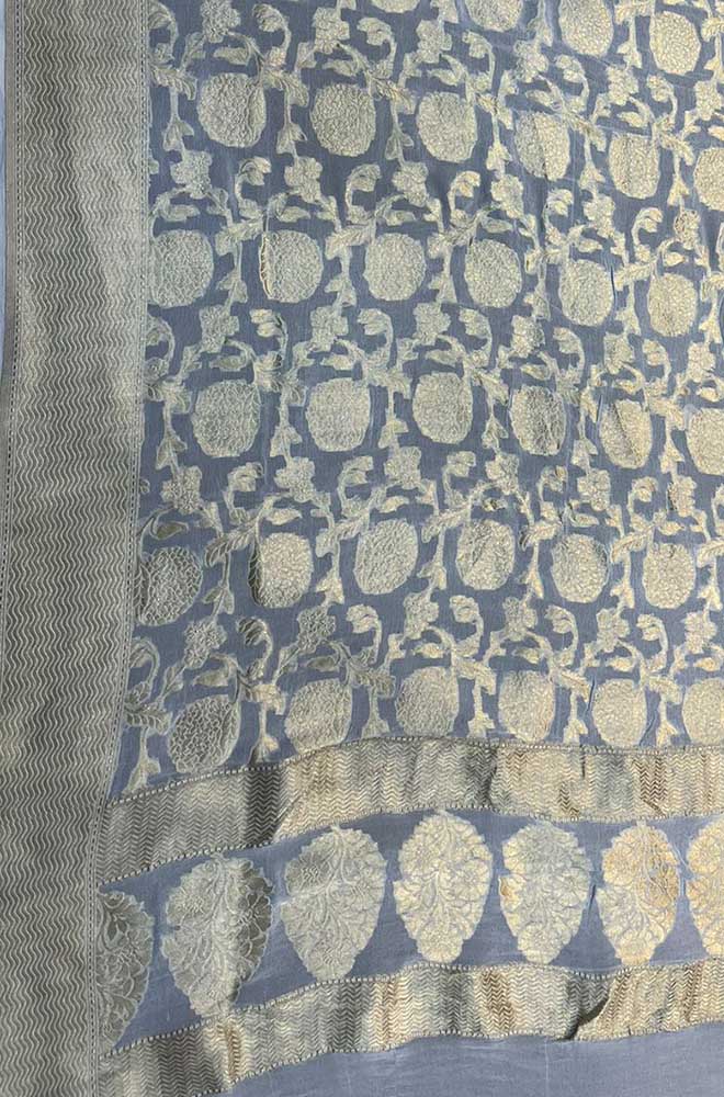 Dyeable Handloom Banarasi Pure Georgette Dupatta - Luxurion World