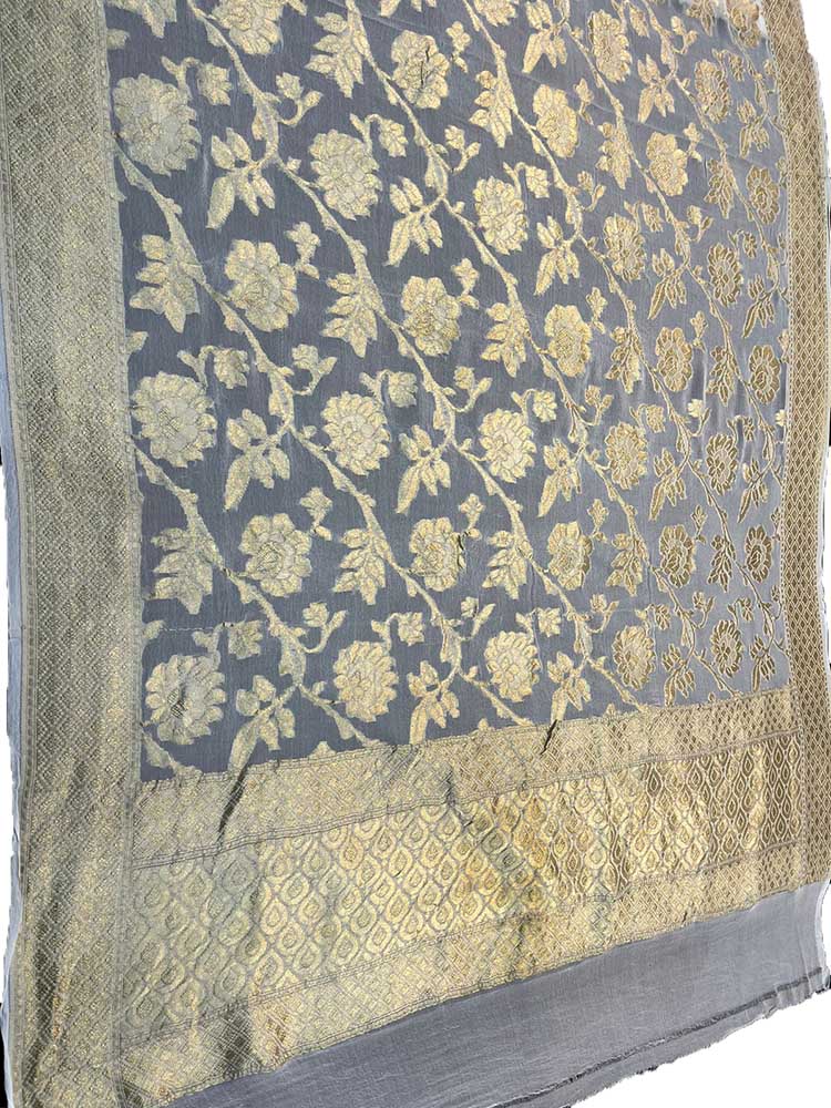 Dyeable Handloom Banarasi Pure Georgette Dupatta - Luxurion World