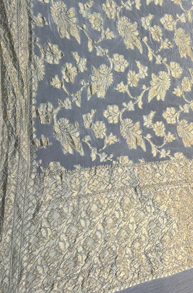 Dyeable Handloom Banarasi Pure Georgette Dupatta - Luxurion World
