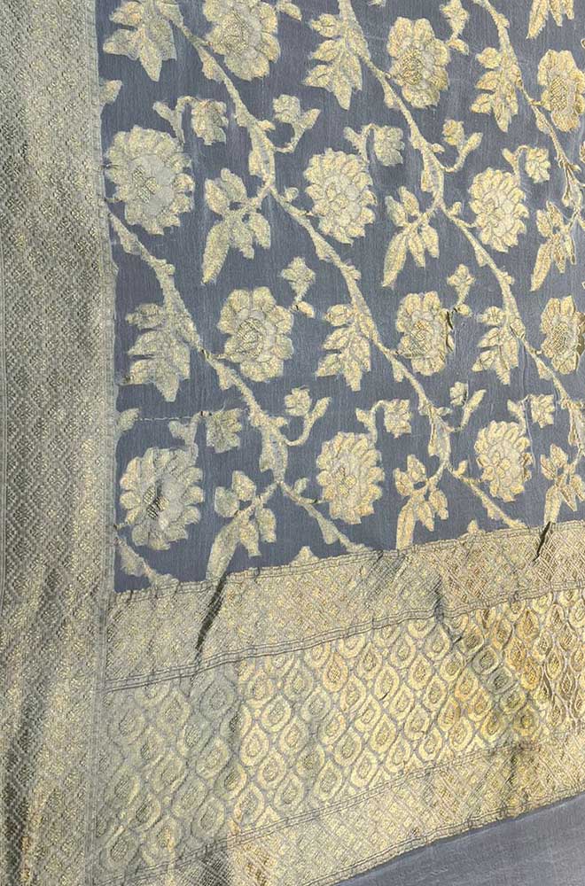 Dyeable Handloom Banarasi Pure Georgette Dupatta - Luxurion World
