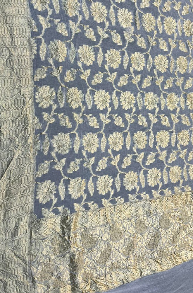 Dyeable Handloom Banarasi Pure Georgette Dupatta - Luxurion World