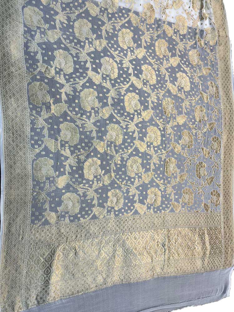 Dyeable Handloom Banarasi Pure Georgette Dupatta - Luxurion World