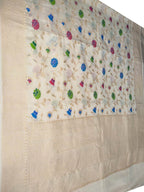 Dyeable Handloom Banarasi Pure Moonga Silk Meenakari Saree - Luxurion World