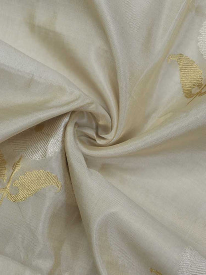 Dyeable Handloom Banarasi Tissue Katan Silk Fabric ( 1 Mtr ) - Luxurion World