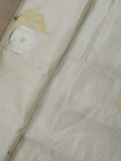 Dyeable Handloom Banarasi Tissue Katan Silk Fabric ( 1 Mtr ) - Luxurion World