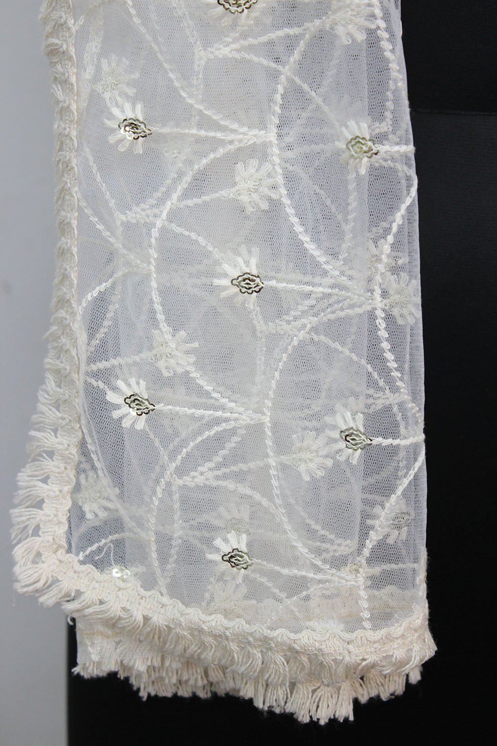 Dyeable Trendy Net Sequins Work Dupatta - Luxurion World
