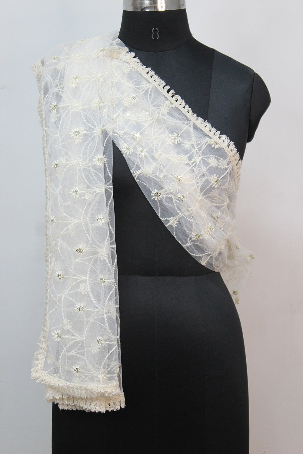 Dyeable Trendy Net Sequins Work Dupatta - Luxurion World