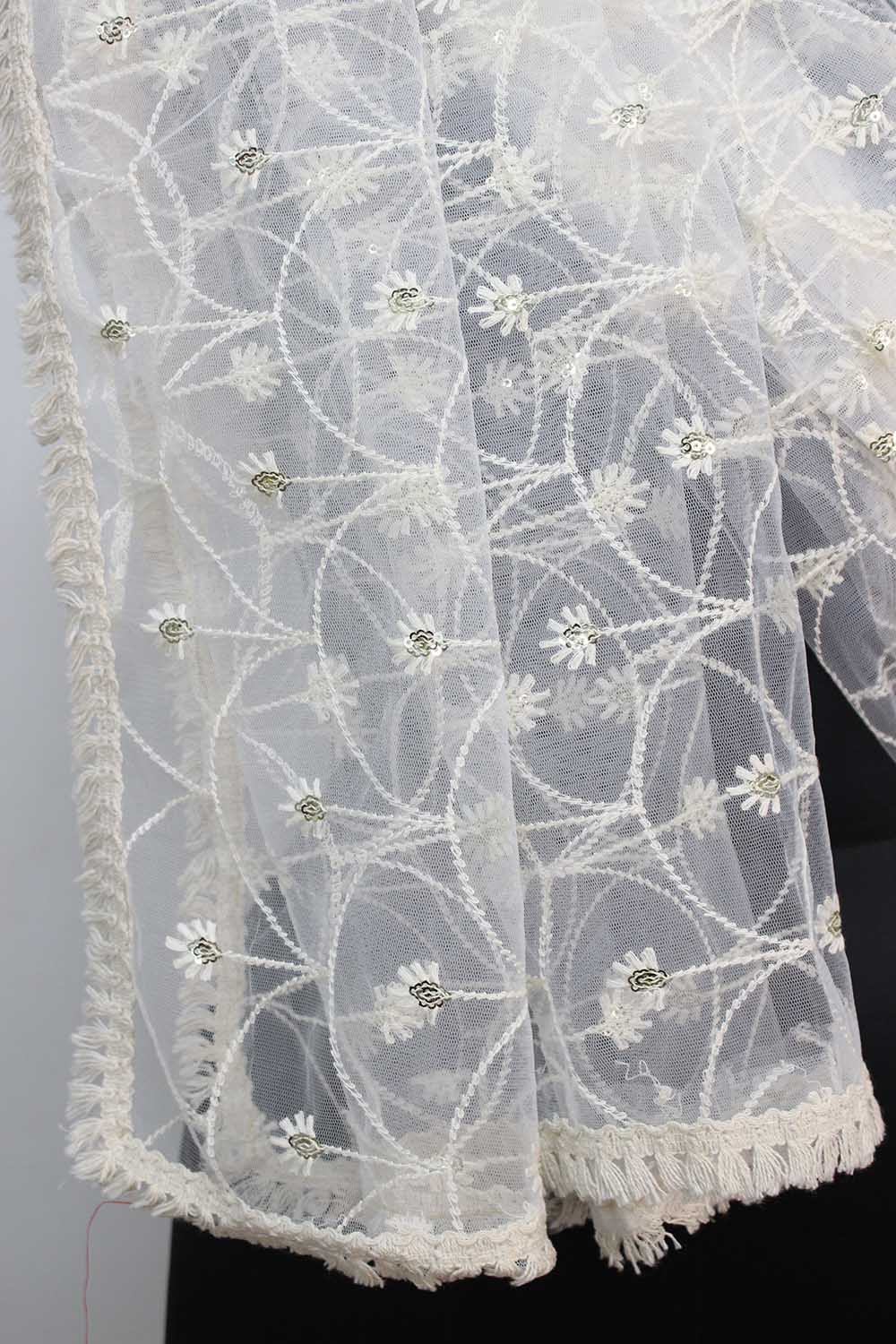 Dyeable Trendy Net Sequins Work Dupatta - Luxurion World