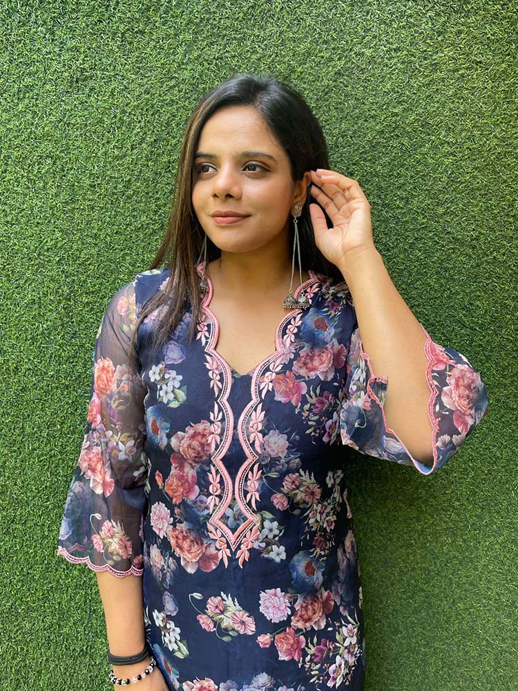 Floral Organza Kurta - Luxurion World