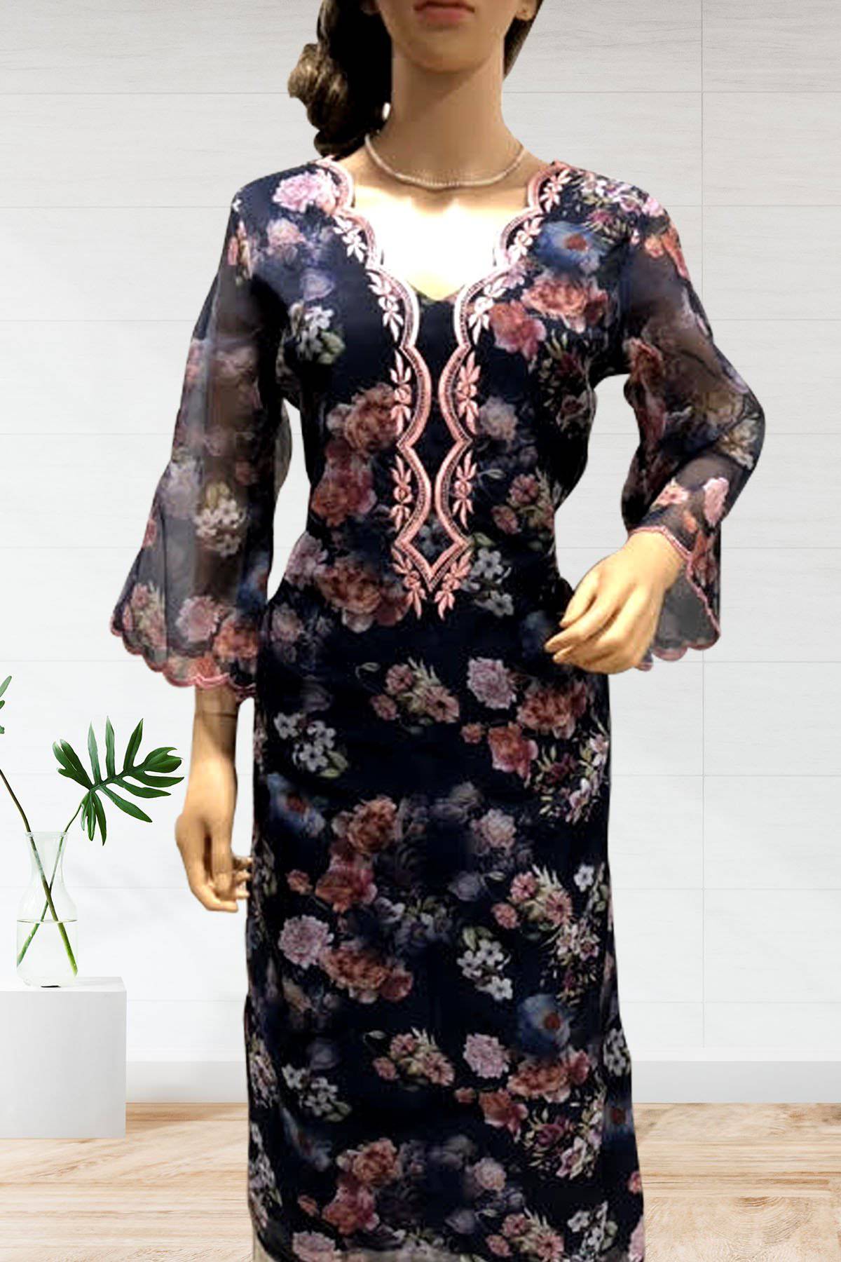 Floral Organza Kurta - Luxurion World