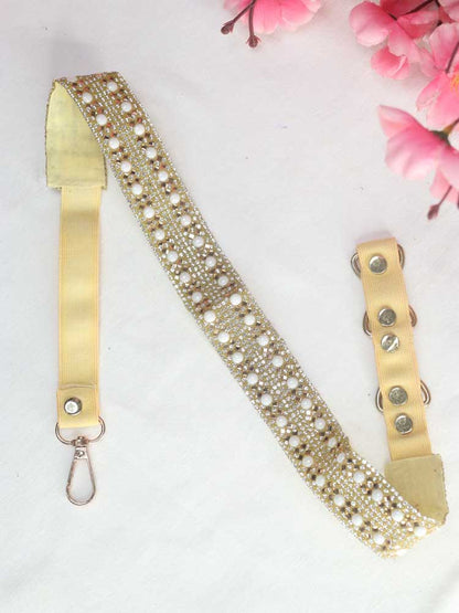 Handcrafted Golden & Silver Stone Work Belt - Traditional Artistry - Luxurion World