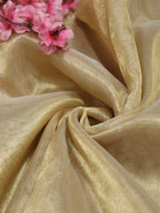 Golden Banarasi Tissue Silk Suit With Yellow And Maroon Bandhani Hand Gota Work Pure Gajji Silk Dupatta - Luxurion World