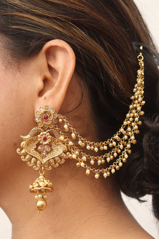 Golden Earring Chains - Elevate Your Traditional Look Instantly - Perfect for Any Outfit
