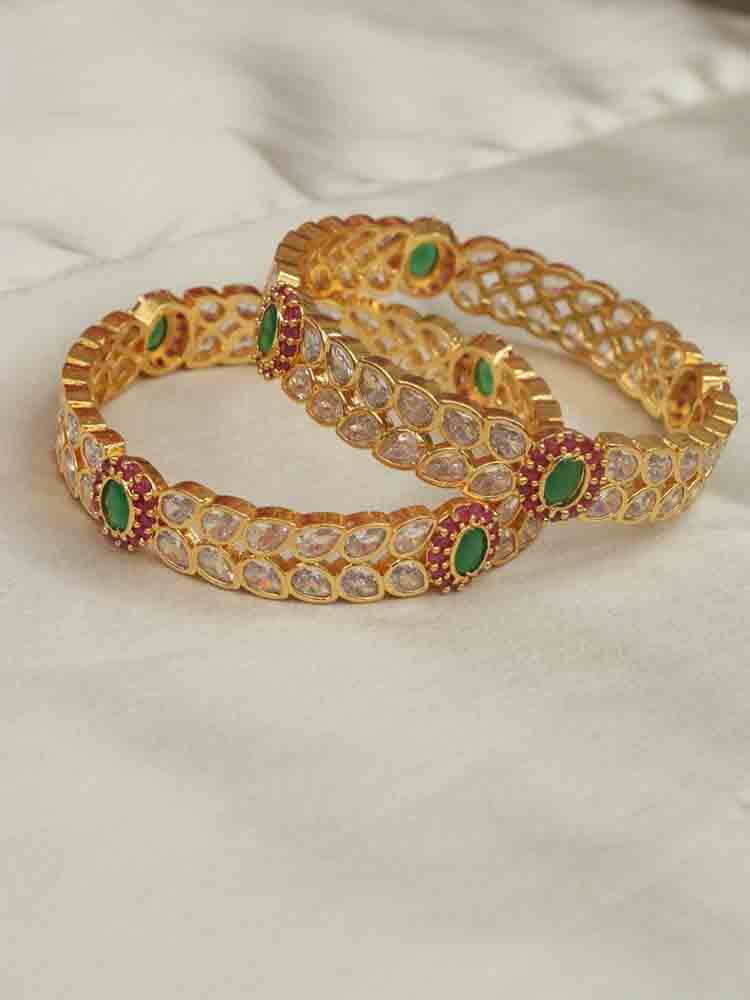 Indian Elegance - Embrace Tradition with Luxurion World's Brass Bangles Set of 2 - Spread Charm and Positivity with Every Wear - Luxurion World