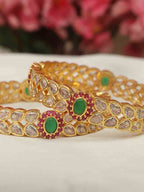 Indian Elegance - Embrace Tradition with Luxurion World's Brass Bangles Set of 2 - Spread Charm and Positivity with Every Wear - Luxurion World