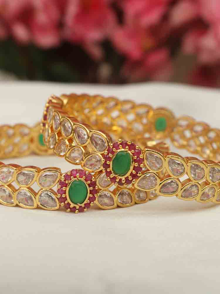 Indian Elegance - Embrace Tradition with Luxurion World's Brass Bangles Set of 2 - Spread Charm and Positivity with Every Wear - Luxurion World