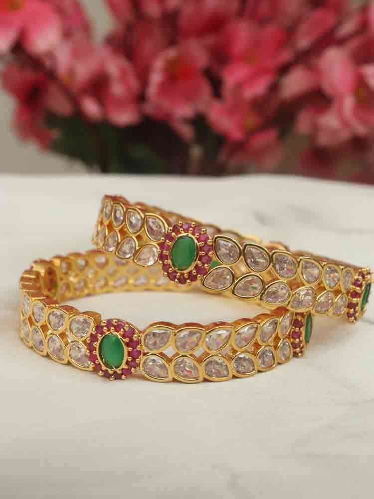 Indian Elegance - Embrace Tradition with Luxurion World's Brass Bangles Set of 2 - Spread Charm and Positivity with Every Wear - Luxurion World