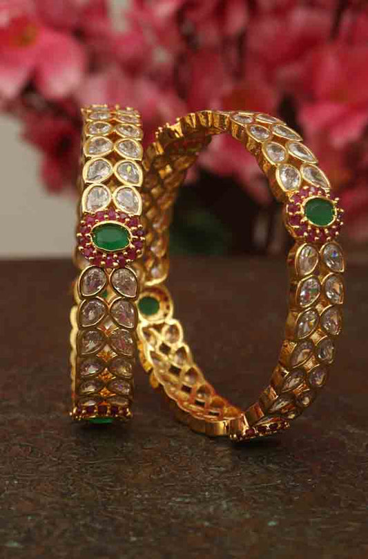 Indian Elegance - Embrace Tradition with Luxurion World's Brass Bangles Set of 2 - Spread Charm and Positivity with Every Wear - Luxurion World