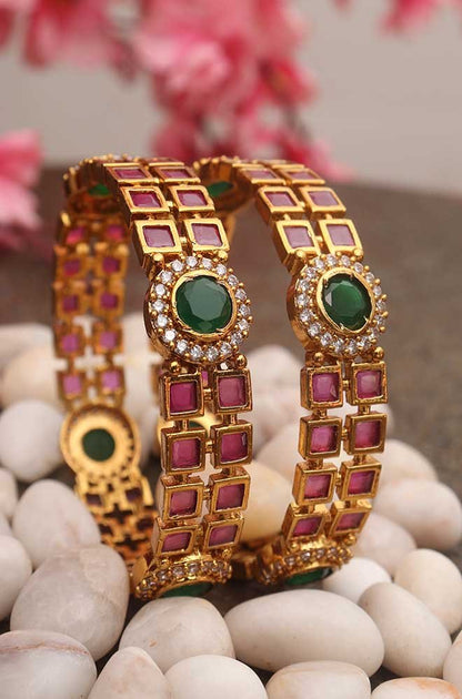 Luxurion World's Elegant Details Bangles - Add Timeless Charm to Your Traditional Outfit - Embrace the Emotional Connection of Indian Jewelry.