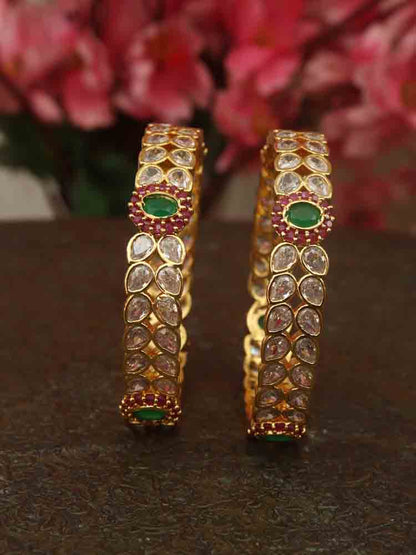 Indian Elegance - Embrace Tradition with Luxurion World's Brass Bangles Set of 2 - Spread Charm and Positivity with Every Wear - Luxurion World