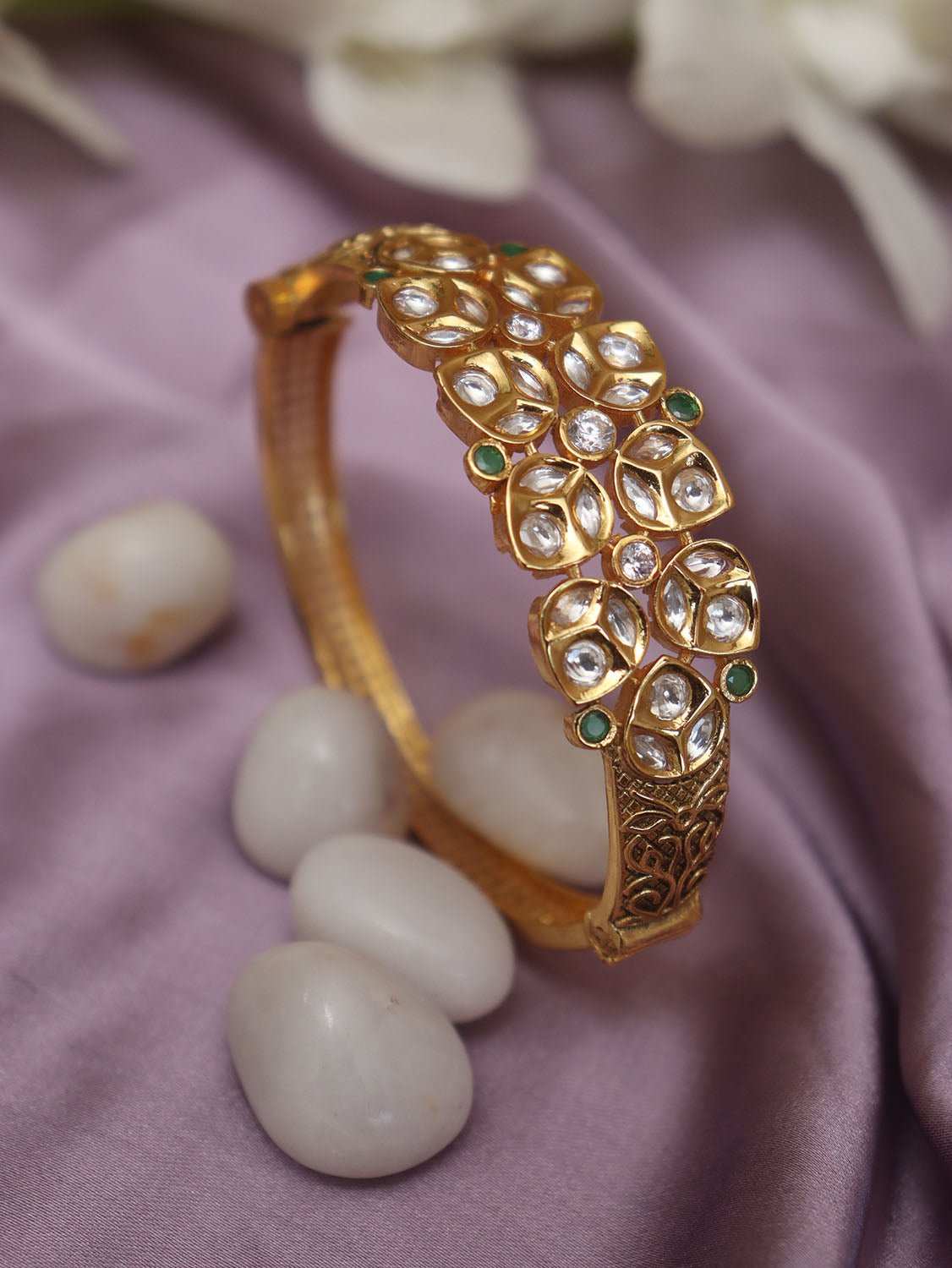 Luxurion World Bangles - Celebrate Indian Elegance with our Golden Brass Bangles - Add a Touch of Charm and Positivity to Your Traditional Outfits. - Luxurion World