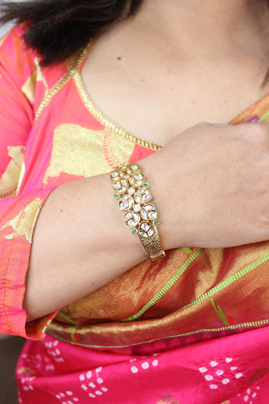 Luxurion World Bangles - Celebrate Indian Elegance with our Golden Brass Bangles - Add a Touch of Charm and Positivity to Your Traditional Outfits.