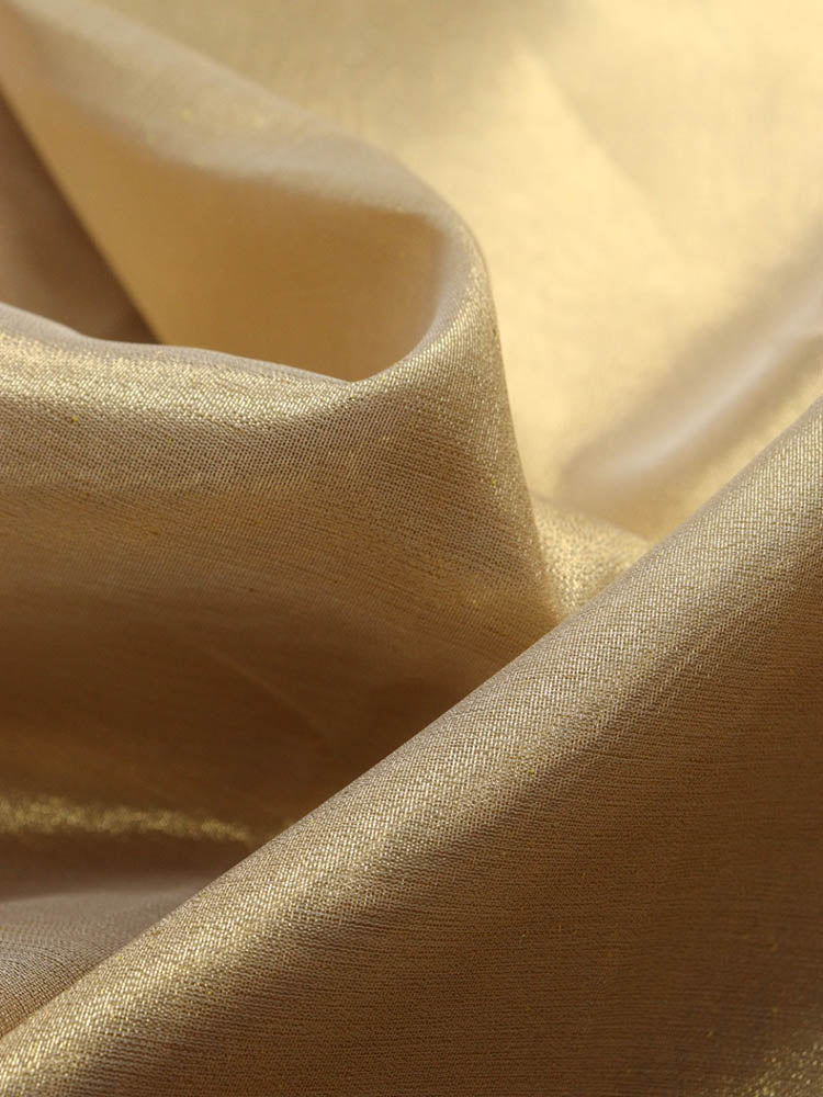 Golden Handloom Banarasi Tissue Silk Fabric ( 1 Mtr ) - Luxurion World