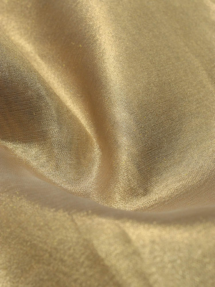 Golden Handloom Banarasi Tissue Silk Fabric ( 1 Mtr ) - Luxurion World