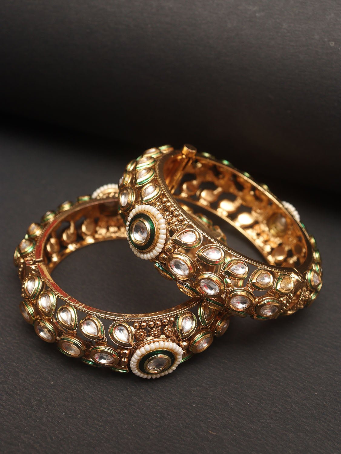 Shop Luxurion World's Indian Charm Bangle Set for Elegant Tradition - Luxurion World