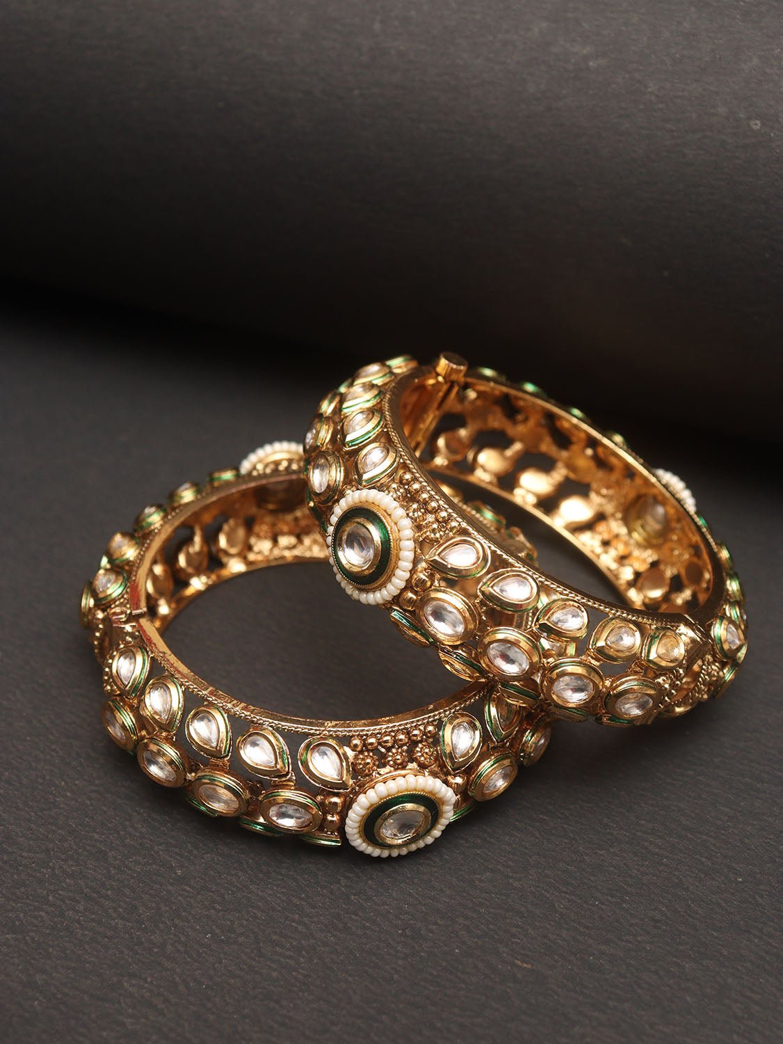 Shop Luxurion World's Indian Charm Bangle Set for Elegant Tradition - Luxurion World