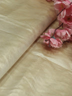 Golden Plain Soft Tissue Katan Silk Fabric (1 Mtr ) - Luxurion World