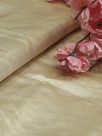 Golden Plain Soft Tissue Katan Silk Fabric (1 Mtr ) - Luxurion World