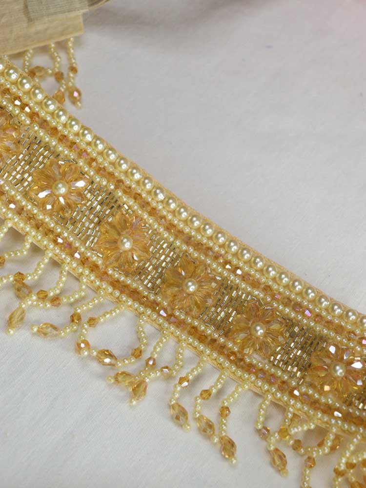 Handcrafted Golden Beaded Belt - Traditional Workmanship - Luxurion World