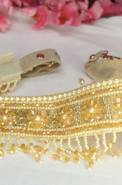 Handcrafted Golden Beaded Belt - Traditional Workmanship - Luxurion World