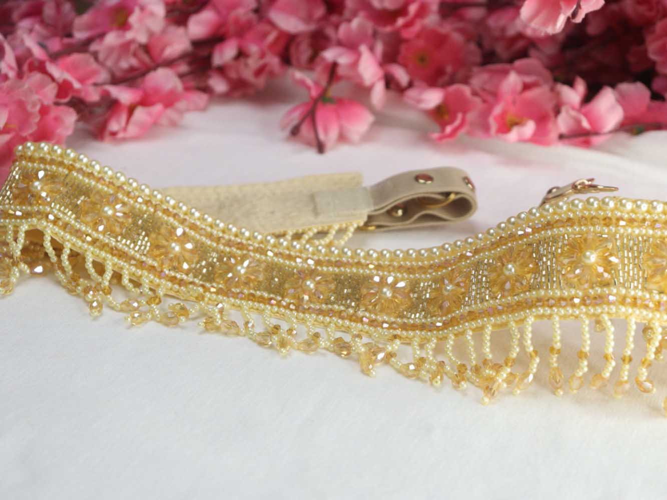 Handcrafted Golden Beaded Belt - Traditional Workmanship - Luxurion World