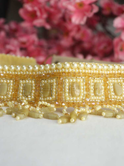 Handcrafted Golden Beaded Belt - Traditional Design | Artisan Accessory - Luxurion World