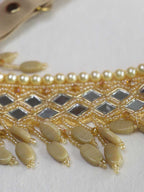 Handcrafted Mirror & Beads Belt - Traditional Golden Design | Artisan Accessory - Luxurion World