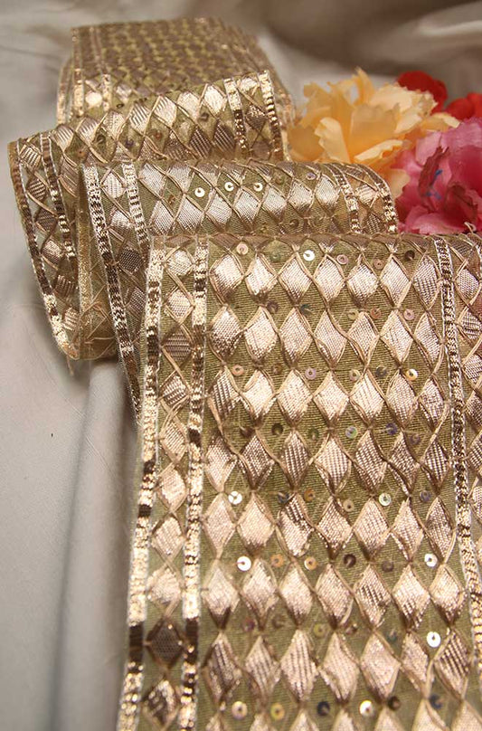 Golden Gota Work Fancy Lace - Elevate Your Style with Elegance - Luxurion World