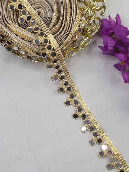 Shop Golden Mirror Work Laces for Timeless Elegance