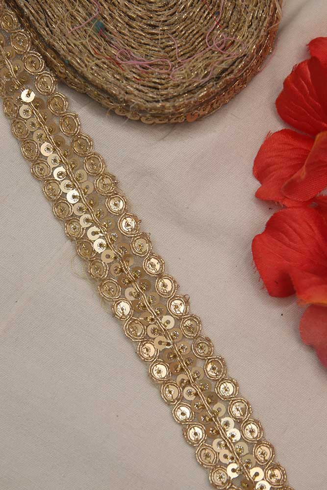 Elegant Golden Lace - Elevate Your Traditional & Western Outfits with Statement Pieces that Lasts for 7 Meters