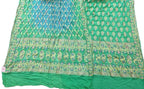 Green And Blue Banarasi Bandhani Pure Georgette Three Piece Unstitched Suit Set - Luxurion World
