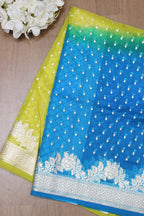 Green And Blue Shaded Banarasi Organza Dupatta - Luxurion World