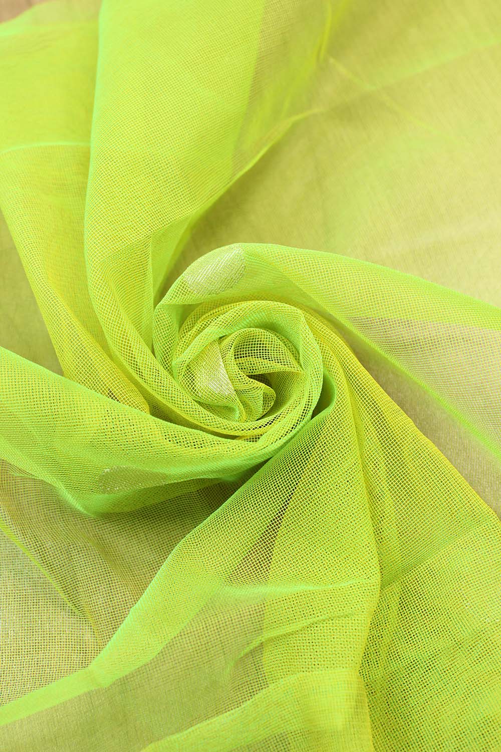 Green Banarasi Net Booti Design Fabric ( 1 Mtr ) - Luxurion World